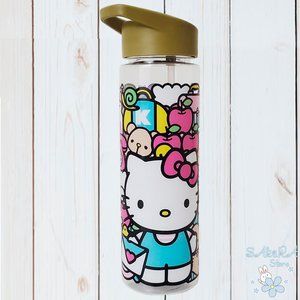 NWT HELLO KITTY SANRIO AUTHENTIC GOLD WATER BOTTLE WITH STRAW 24 oz